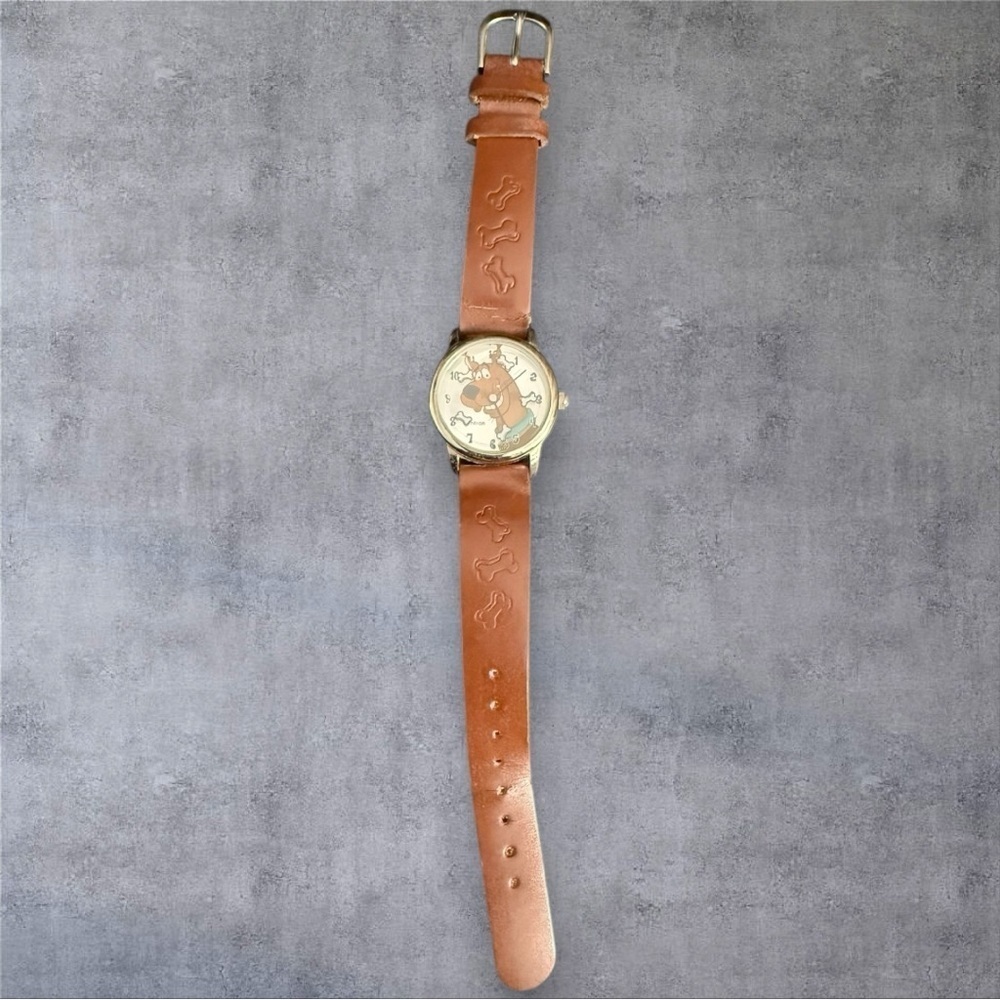 Vintage Armitron Scooby Doo Watch w/Original Brown Leather Strap/Band - Picture 3 of 8